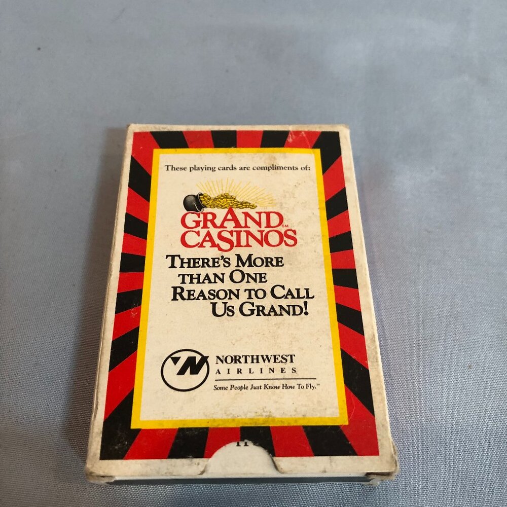 Grand Casinos Northwest Airlines Used Deck Playing Cards #F38
